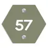 Olijfgroen - Traditioneel Naambord Hexagon klein -3d