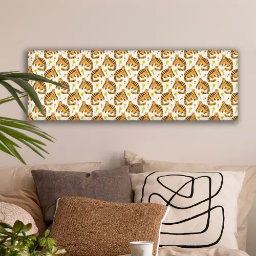 Vrolijk - Tijgerkatten - Bloemen canvas 2cm klein 828 -sfeer1