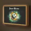 Bal - Voetbal - Groen - Oranje - Rook Light Box met batterij (Wandlamp kind) middel -z3d_website