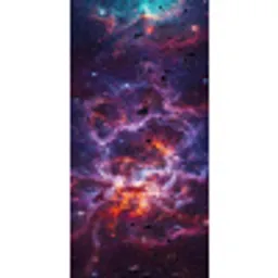 Space - Stars - Abstract - Colorful Behang Vinyl klein -3d_website