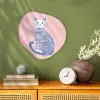 Kat - Illustratie - Minimalistisch - Roze Wandcirkel Organisch Forex 3mm klein -sfeer2