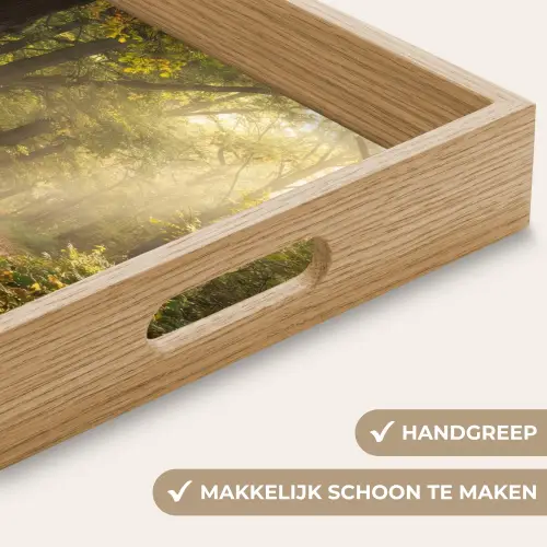 Zonlicht - Bospad - Bomen Dienblad Rechthoek middel -USP_HandgreepNL