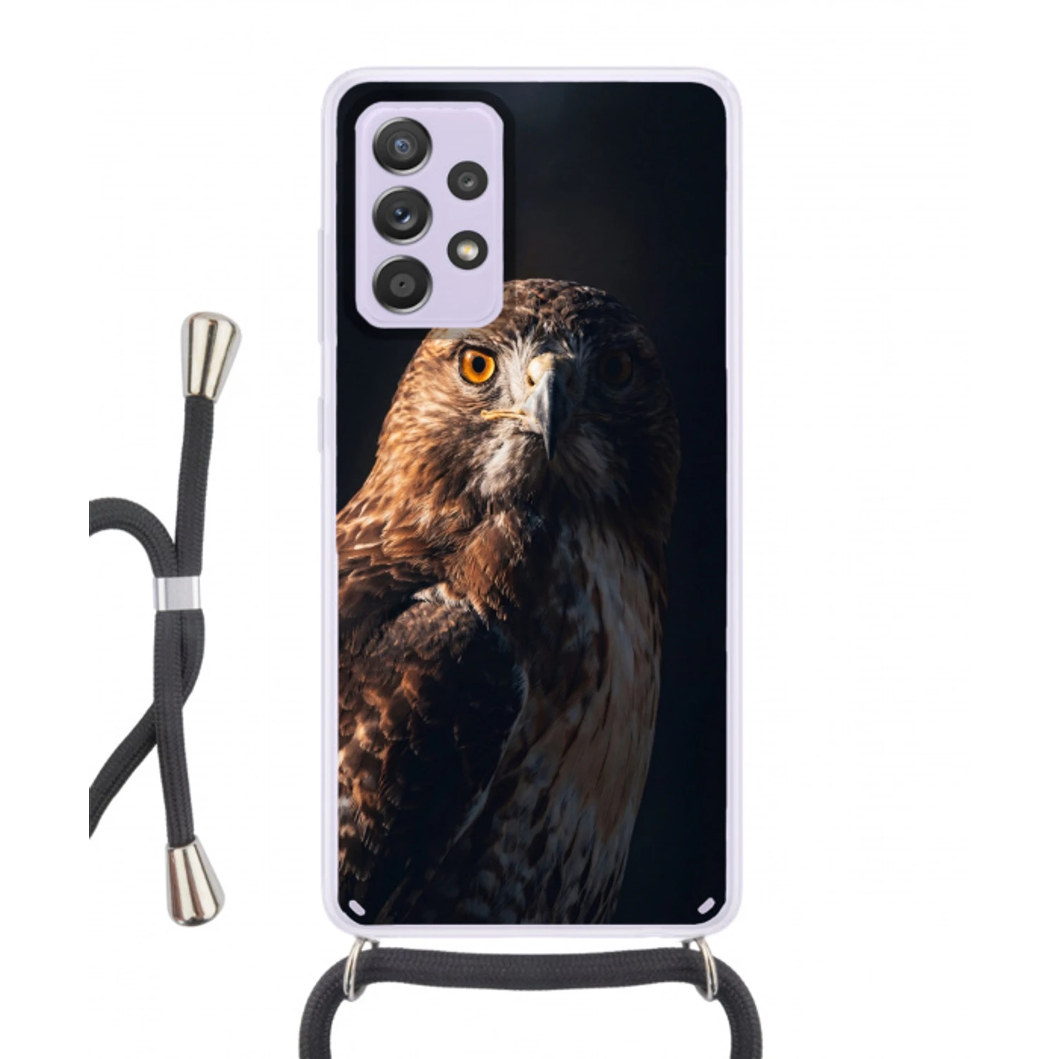Roofvogel - Buizerd - Bruin Hoesje Samsung Galaxy A52 5G met koord klein -3d