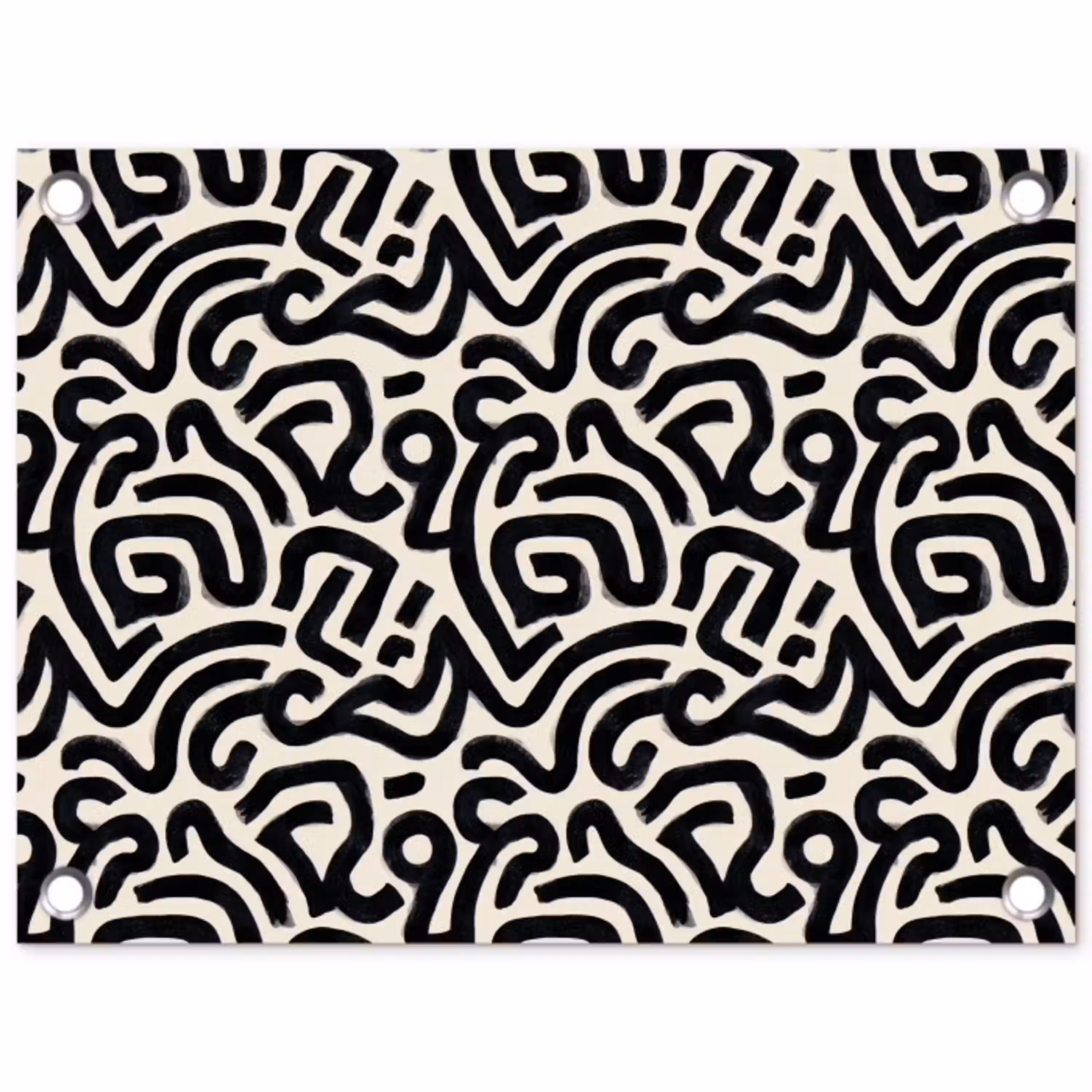 Modern - Abstract - Zwart tuinposter los doek klein 239 -3d