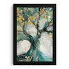 Boom - Modern - Verflook - Turquoise - Goud fotolijst zwart zonder passe partout klein -3d