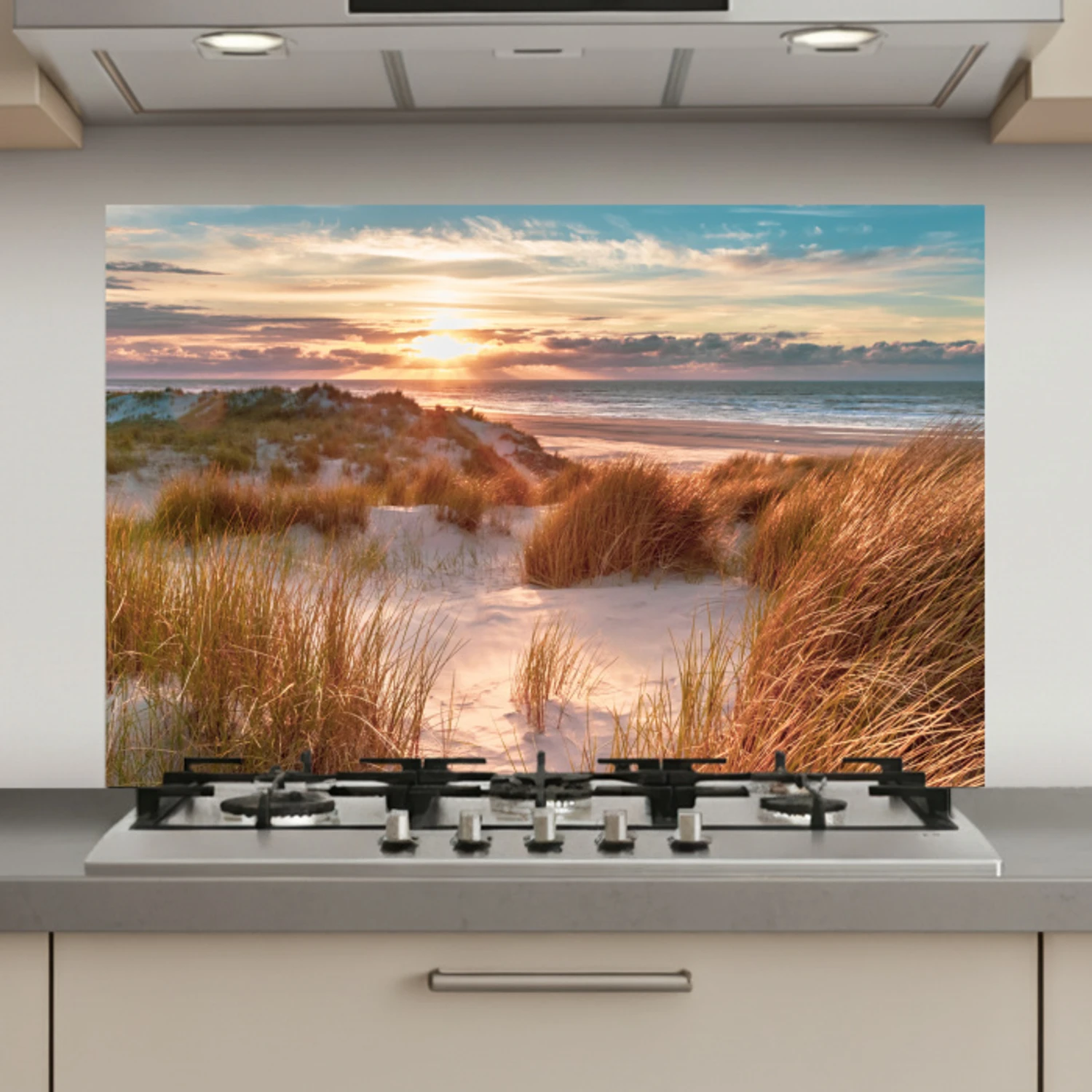 Duin - Planten - Zonsondergang - Strand - Zee keuken achterwand spatscherm klein -3d_website