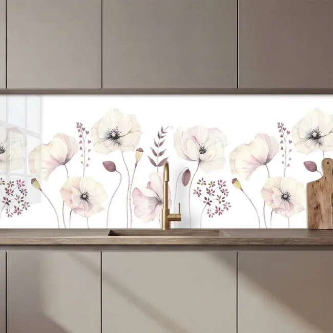Bloemen - Pastel -  Planten - Wit keuken achterwand 2 middel zz_3dshopping