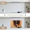 Giraf - Bruin - Abstract - Geschilderd keuken achterwand spatscherm klein -voor_na_NL
