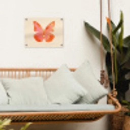 Vlinder - Minimalistisch - Roze tuinposter los doek klein -sfeer7