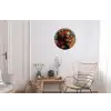 Vrouw - Kroon - Tomaat - Bascilicum - Zonnebril Wandcirkel aluminium klein -woonkamer