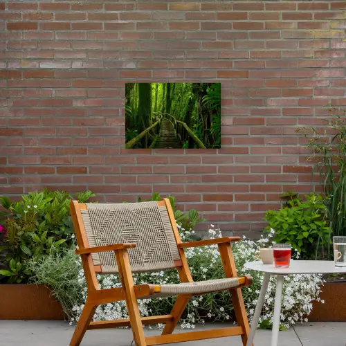 Jungle - Brug - Mos - Natuur - Tropisch Tuinposter op houten frame 2 cm dik klein -sfeer3