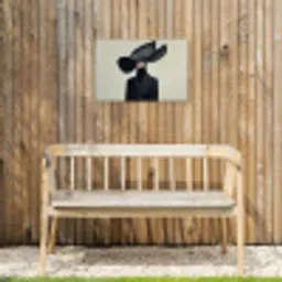 Zwart - Vrouw - Hoed Tuinposter op houten frame 2 cm dik klein -sfeer4