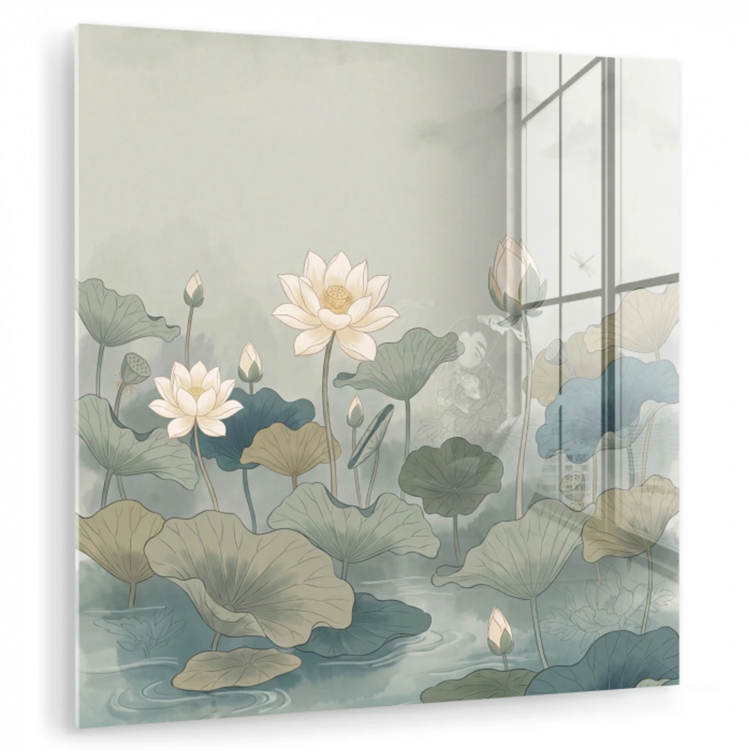 Lotus - Bloemen - Groen plexiglas 5mm klein -zzzproduct_nieuw