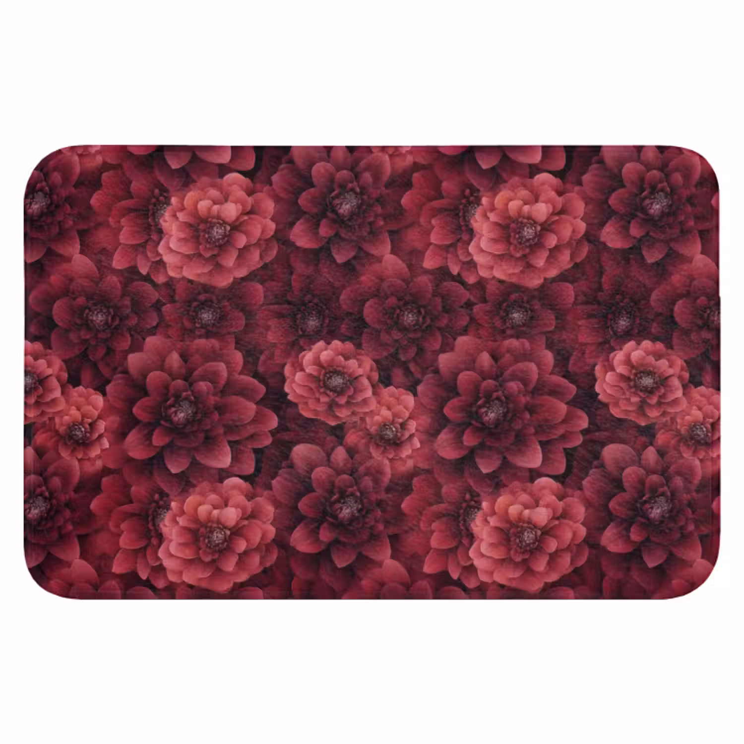 Badmat - Dahlias - Bloemen - Rood