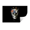 Bloemen - Schedel - Kleurrijk Muursticker klein -3d