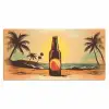 Bierfles - Zonsondergang - Palmbomen - Zee Muismat XXL klein -3d_leeg
