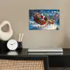 Kerstman - Rendier - Kerst - Sneeuw poster papier klein -sfeer1