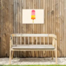 Waterijsje - Retro - Stokje - Roze Tuinposter op houten frame 2 cm dik klein -sfeer4