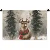 Winter - Bos - Rendier - Donker Wandkleed katoen klein -zz3d