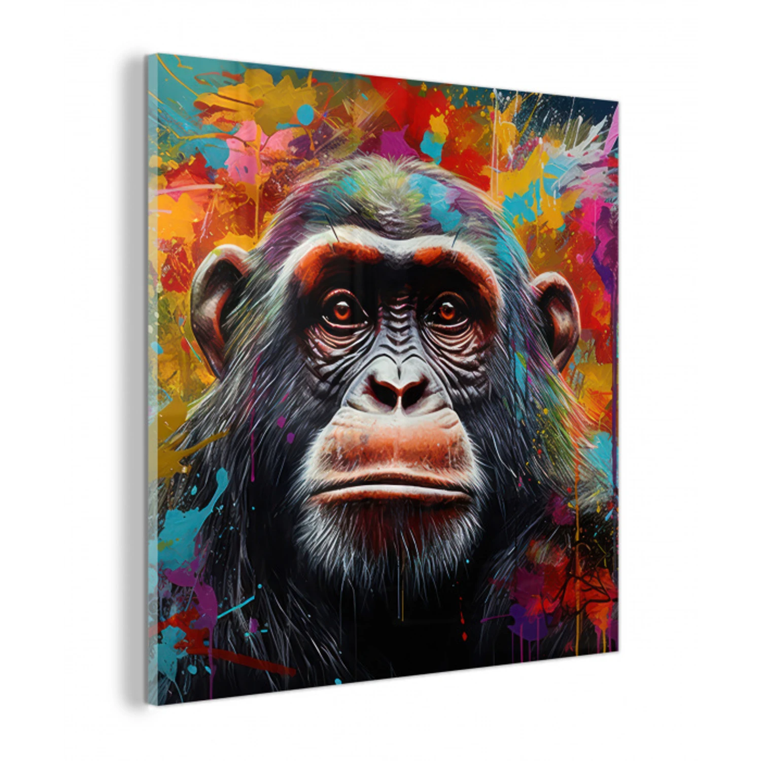 Chimpansee - Graffiti - Kleurrijk plexiglas 5mm klein -z3d