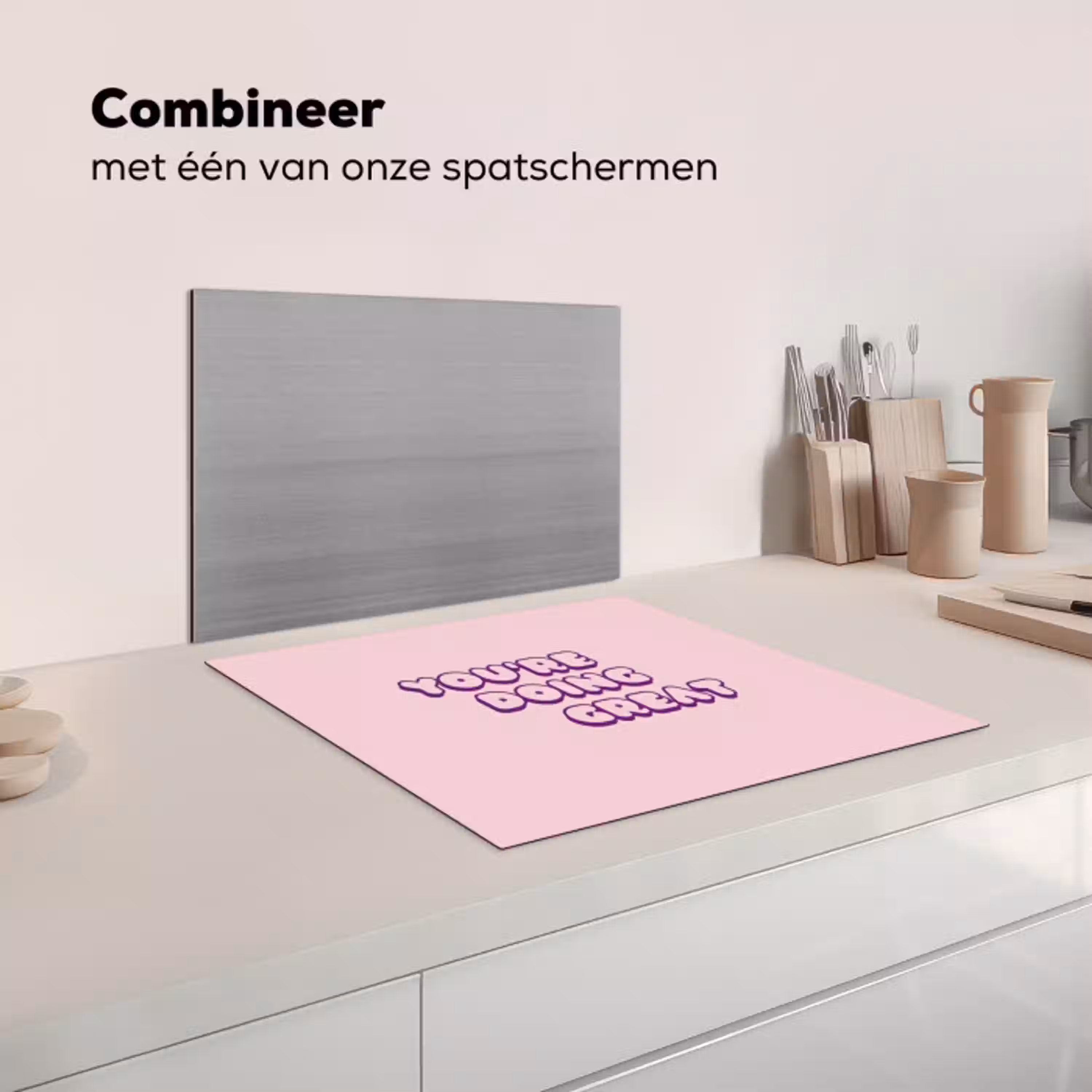 You're doing great - Roze - Bubble letters Inductie beschermer vinyl 3mm middel -wsfeer7_website