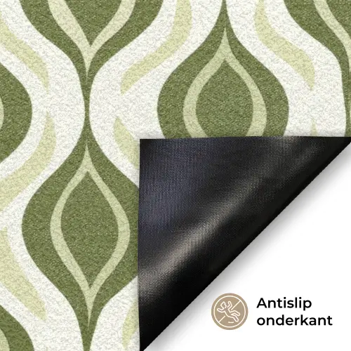 Patroon - Retro - Groen Deurmat klein 898 -antislip_NL