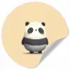 Panda - Beige - Minimalistisch Wandcirkel behangsticker klein -3d