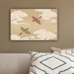 Vogels - Vliegen - Beige canvas 2cm klein -sfeer3