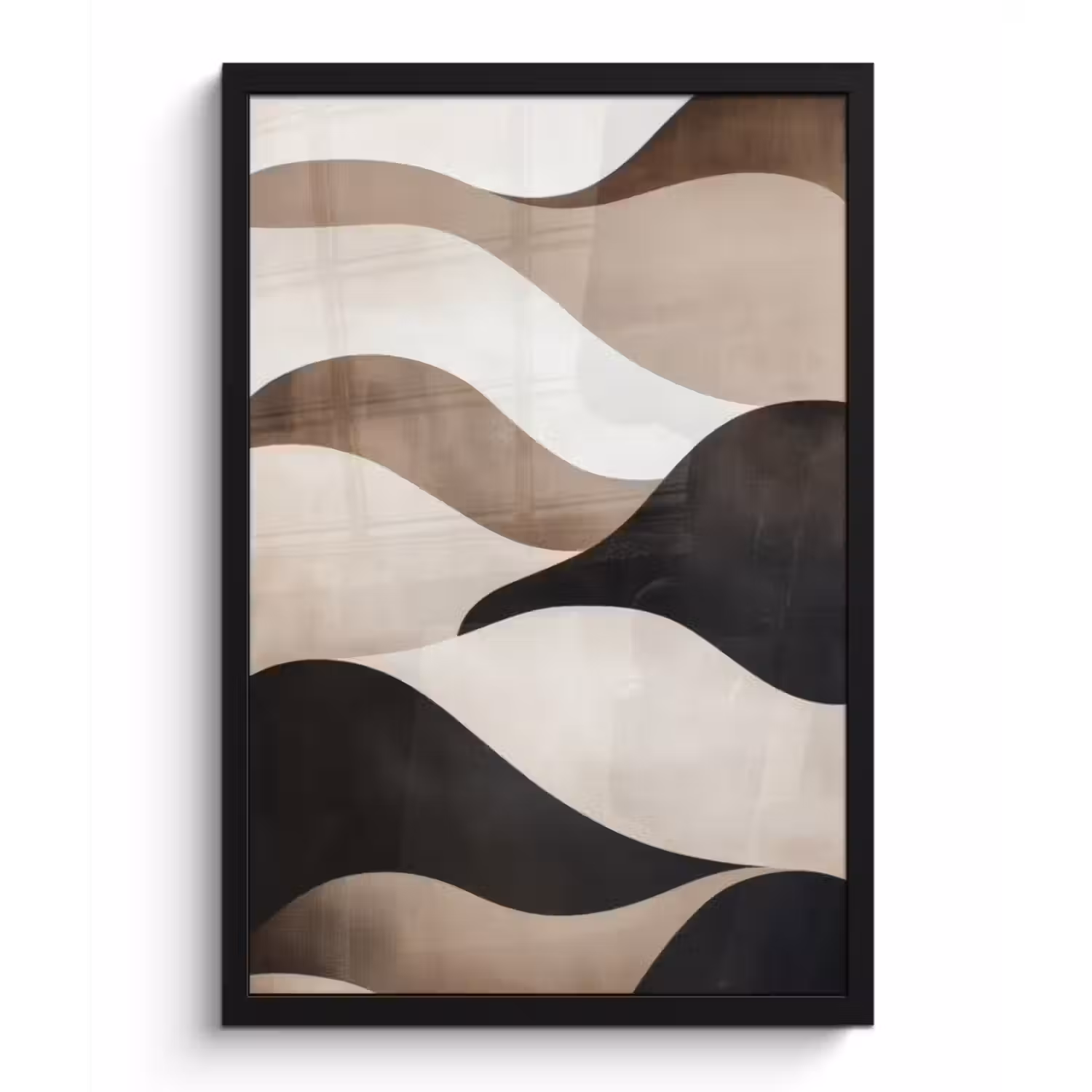 Poster met lijst - Golven - Abstract - Beige