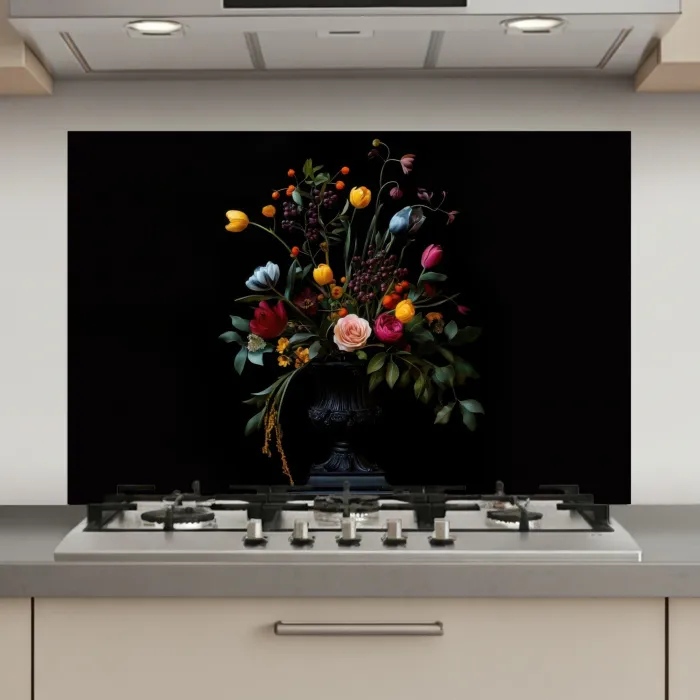 Klassiek - Vaas - Boeket - Bloemen keuken achterwand spatscherm klein -3d_website