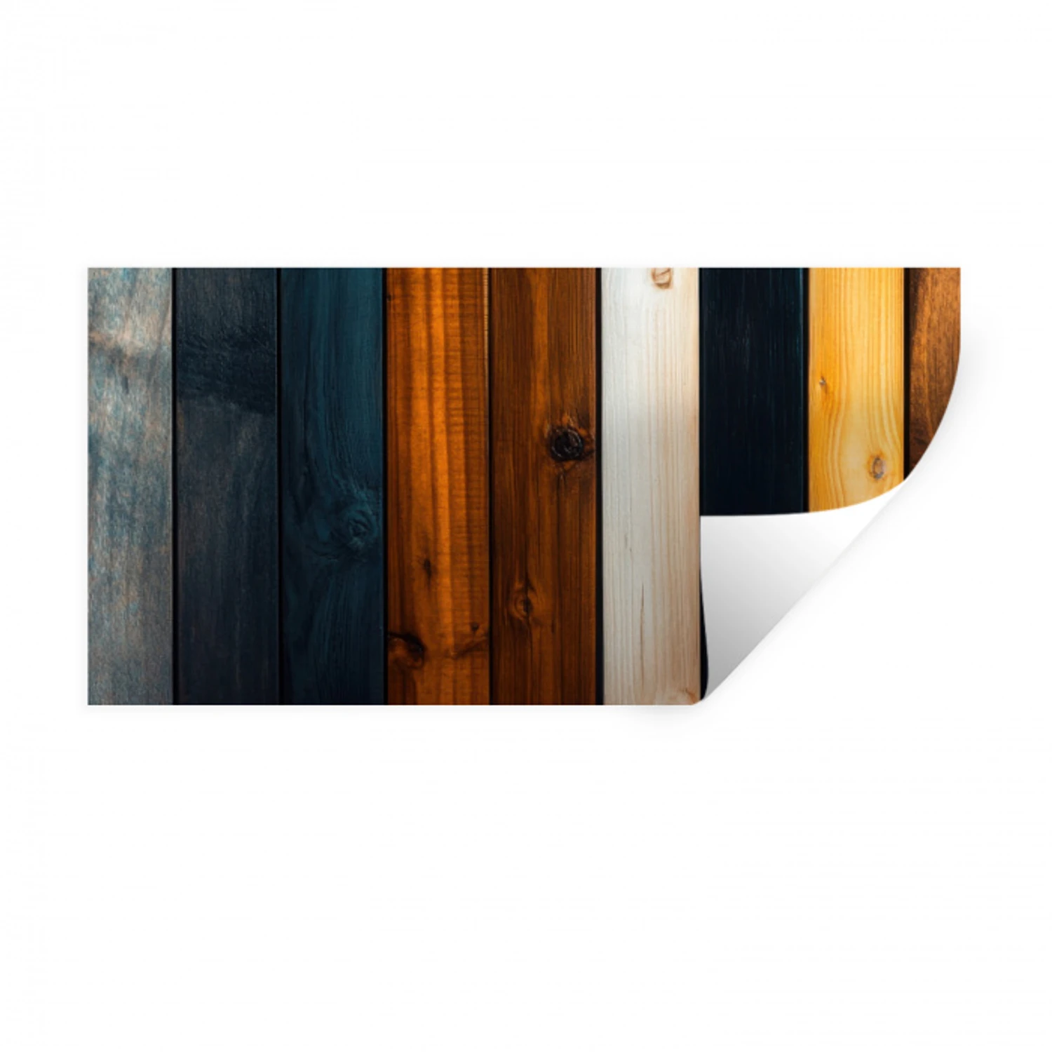 Hout - Planken - Donker - Warm Muursticker klein -3d