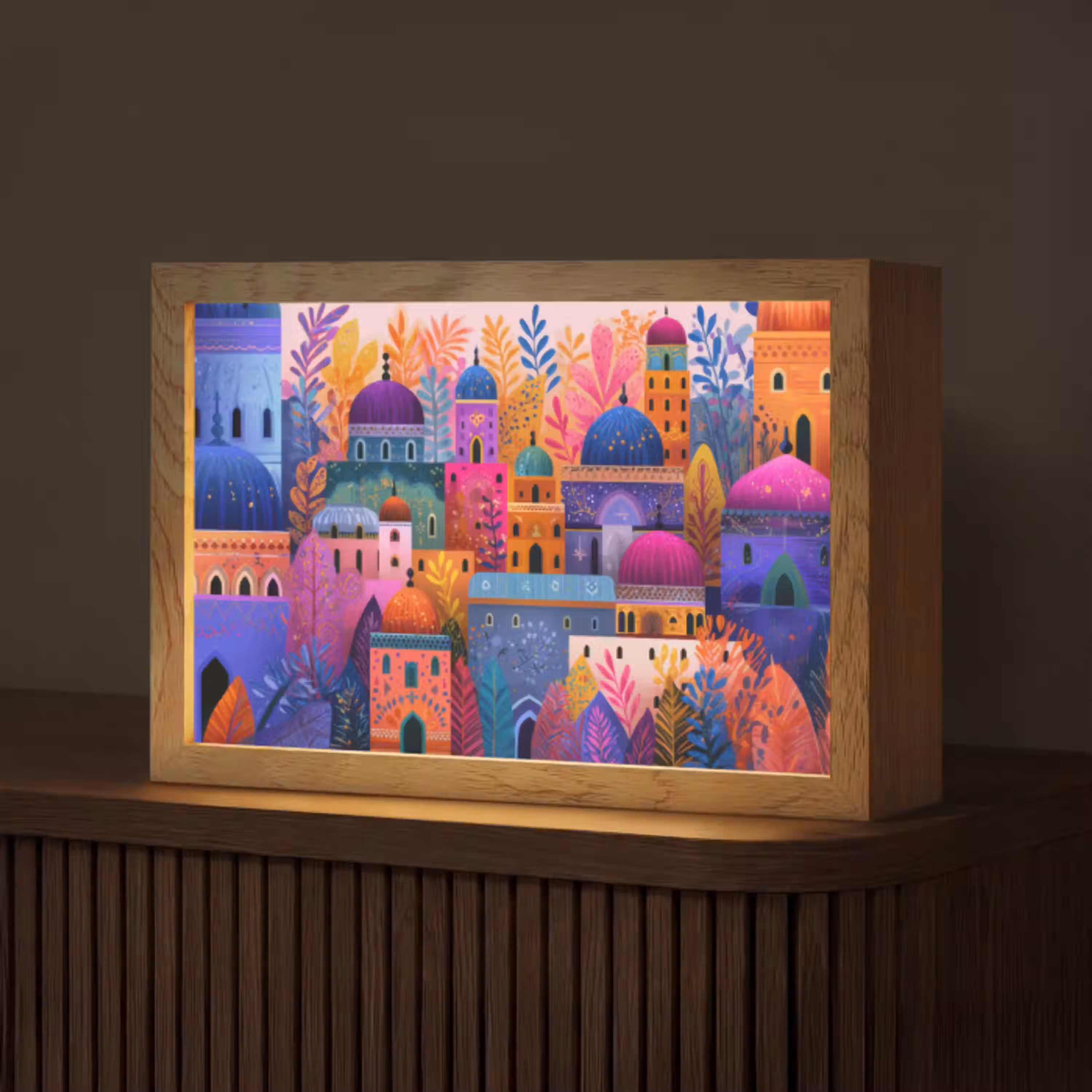 Kleurrijk paradijs - Levendig - Islamitisch Light Box met kabel (Tafellamp) klein -z3d_website