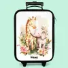 Giraffe en olifant tussen bloemen op witte achtergrond Kinderkoffer - Zwart klein -zzz_website3d_nbs2