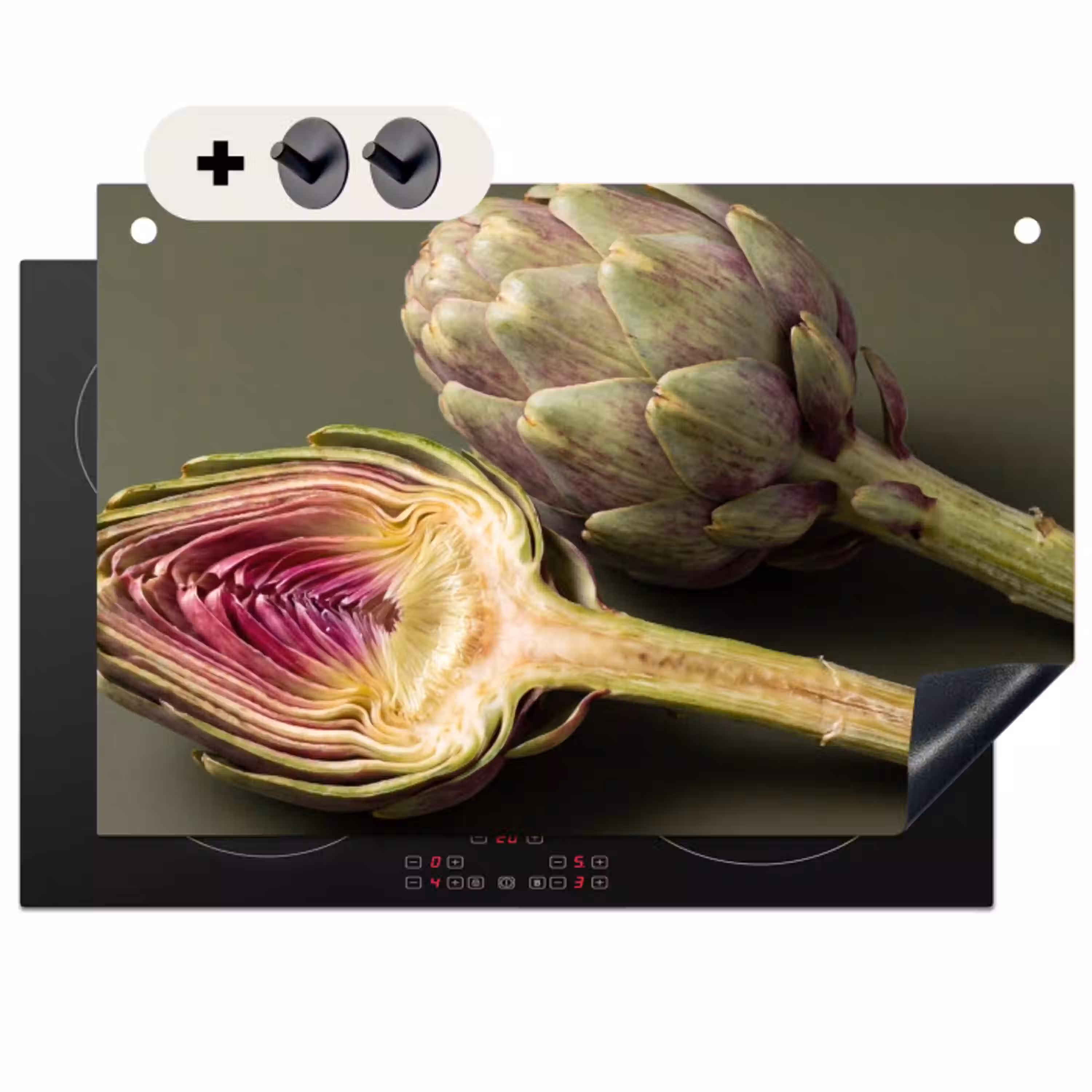 Artisjok - Paars - Voedsel Inductie beschemer met haakjes klein -3d
