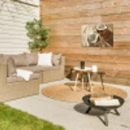 Kokosnoot - Water - Beige - Spetters Tuinposter op houten frame 2 cm dik klein -sfeer2
