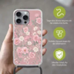 Pioenrozen - Vingerhoedskruid - Pink Hoesje iPhone 16 Pro Max met koord klein -sfeer2_DE
