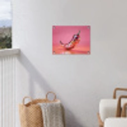 Peper - Disco - Rood - Glitter tuinposter los doek klein -sfeer8