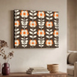 Bloemen - Retro - Bruin Textielframe zwart klein 947 -sfeer3
