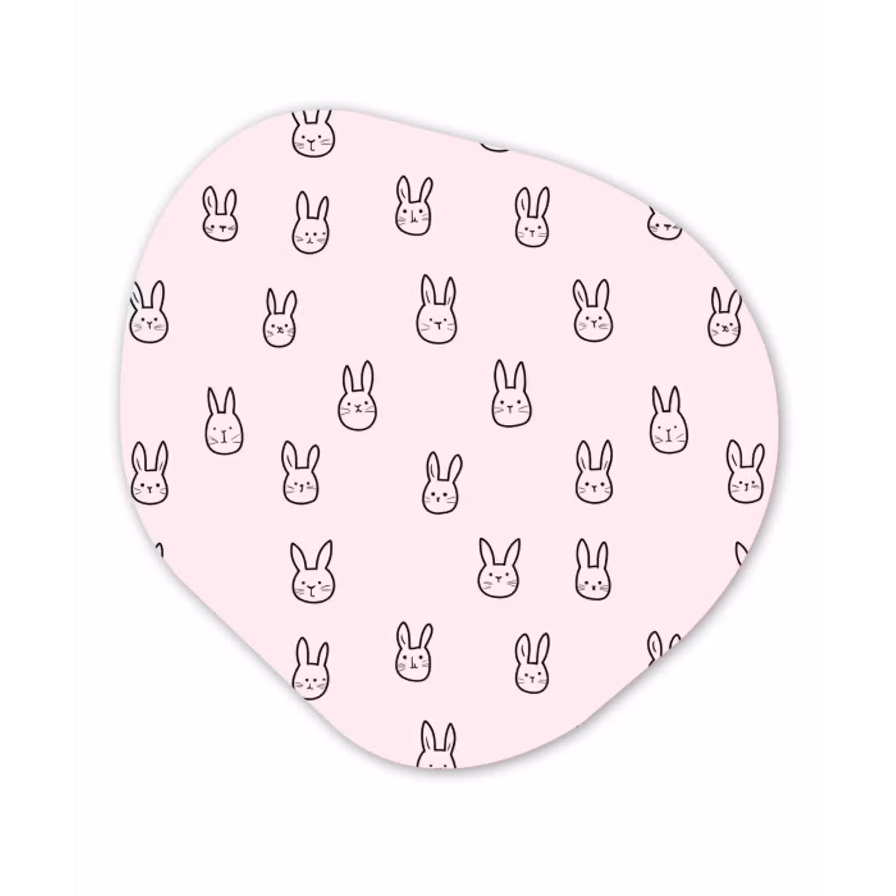 Konijnen - Minimalistisch - Roze Wandcirkel Organisch Forex 3mm klein 629 -3d