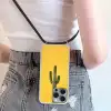 Cactus - Groen - Minimalistisch Hoesje iPhone 16 Pro Max met koord klein -sfeer5