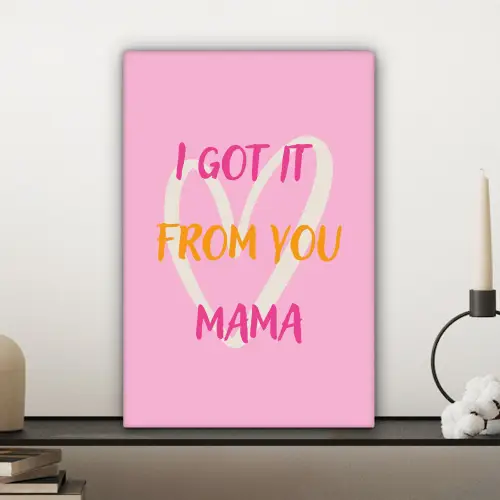 Mama - Quote - Hart - Roze canvas 2cm klein -sfeer6
