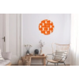Patroon - Retro - Oranje Wandcirkel aluminium klein 190 -woonkamer