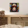 Chimpansee - Aap - dieren - Graffiti - Bril - Koptelefoon - Kleuren plexiglas 5mm klein -sfeer4