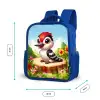 Specht op en boomstronk Kinderrugzak - Blauw middel -productfoto_formaten