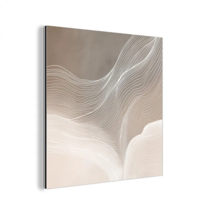 Golvende lijnen - Luchtstromen - Harmonieus aluminium wit klein -3d