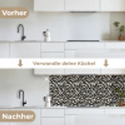 Modern - Abstract - Zwart keuken achterwand 2 middel 871 -voor-na_DE