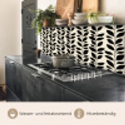 Botanisch - Dessin - Zwart - Beige keuken achterwand 2 middel 871 -usp_DE