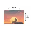 Busje - Kat - Zonsondergang - Oranje Placemat vinyl groot -specs