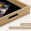 Paard - Bloemen - Zwart Dienblad Rechthoek middel -USP_HandgreepNL