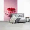 Taart - Hart - Roze fotobehang vinyl groot -slaapkamer
